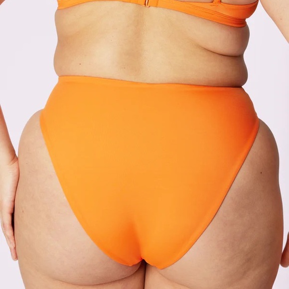 Parade High-Rise Brief Bikini Bottom in Orange - Picture 2 of 3